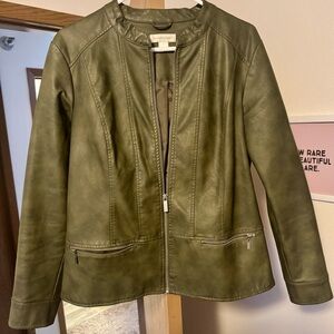 Christopher & Banks Sage Leather Jacket